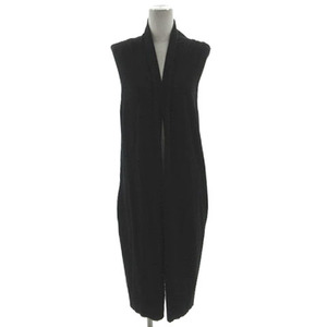  plus tePLST gilet the best knitted long height back slit black black M lady's 