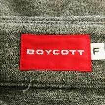 ボイコット BOYCOTT シャツ ニット 長袖 ストレッチ ウール コットン混 ライン ワンポイント F グレー /AH15 ☆ メンズ_画像6