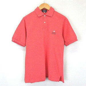 パーリーゲイツ PEARLY GATES ワンポイント ロゴ 刺繍 半袖 コットン ポロシャツ ゴルフウェア 赤 レッド系 S メンズ