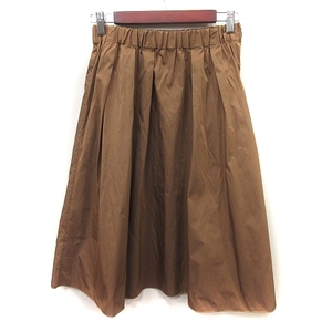  SunaUna Sunauna flair skirt gya The -mi leak long 38 tea Brown /YI lady's 