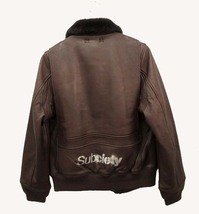 未使用品 サブサエティ SUBCIETY G-1 with HOUSTON ヒューストン フライトジャケット ステンシル 羊革 ブラウン S 38R メンズ_画像2