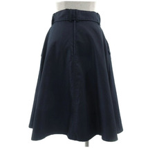 ロイスクレヨン Lois CRAYON スカート ラップ フレア ベルト付き コットン混 日本製 ネイビー 紺 M レディース_画像6