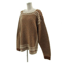 トゥデイフル TODAYFUL ニット セーター Nordic Over Knit 長袖 スカラップ アルパカ混 ノルディック柄 ブラウン 茶 ライトベージュ F_画像6