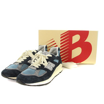 ニューバランス NEW BALANCE M990TB2 スニーカー ロゴ 切替 27cm 紺 ネイビー 水色 ブルー /SR33 ■AD メンズ_画像6