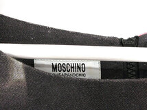 モスキーノ MOSCHINO ウール プリント ワンピース 42 ブラック 黒 ノースリーブ レディース_画像3