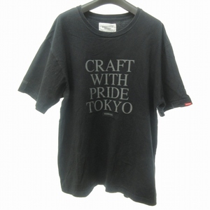 ネイバーフッド NEIGHBORHOOD TYPE URBAN GARMENT Tシャツ カットソー 半袖 両面プリント ロゴ 黒 ブラック 約L 0831 メンズ