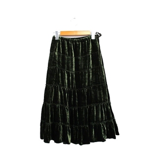  Lounie LOUNIEtia-do skirt long ribbon velour 38 green green /KT7 lady's 