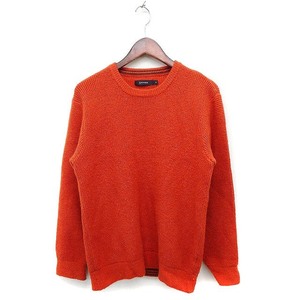  Rageblue RAGEBLUE вырез лодочкой вязаный свитер длинный рукав одноцветный low gauge M orange /FT39 мужской 