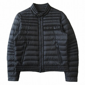 美品 21SS モンクレール MONCLER CONQUES GIUBBOTTO バイカー ライト ダウン ジャケット ブルゾン レタリングロゴ G10911A12400