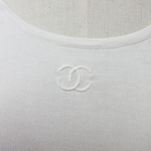 シャネル CHANEL BOUTIQUE 希少 90s ヴィンテージ チビTシャツ ニットカットソー フロント ココマーク刺繍 ショート丈 半袖 40 約M～?相当_画像6