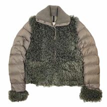 モンクレール MONCLER ダウンジャケット ブルゾン アウター IVRAIE カルガンラムファー ナイロンファイバー ブラウン グレー サイズ0 レデ_画像1