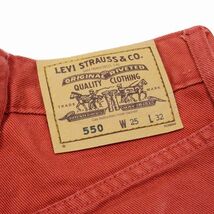 1997年 リーバイス Levi's 90s ヴィンテージ vintage 550 チノパン ワークパンツ ジップフライ W25 L32 赤 レッド/12▲B8 レディース_画像6