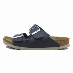 ビルケンシュトック BIRKENSTOCK アリゾナ Arizona レザー サンダル シューズ 靴 コルク サイズ38 紺 ネイビー レディース メンズ♪８※