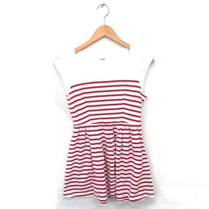  Snidel snidel One-piece Mini border flair French sleeve short sleeves 0 white red white red /TT1 lady's 