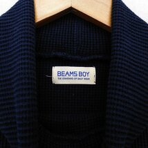 ビームスボーイ BEAMS BOY セーター ワッフルニット シンプル 長袖 タートルネック コットン 綿 ネイビー 紺 /HT8 レディース_画像3