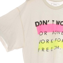 ジョンブル JOHNBULL Don't Work Tシャツ プリント クルーネック 半袖 ビックシルエット L 白 ホワイト /DK メンズ_画像4