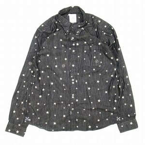 17AW ユニフォームエクスペリメント uniform experiment STAR DENIM B.D SHIRT スター デニム ボタンダウン シャツ 長袖 星 ロゴ