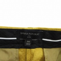 美品 バナナリパブリック BANANA REPUBLIC ジャガード 千鳥柄 クロップド パンツ スラックス 00 黄 イエロー レディース_画像5