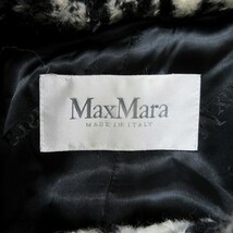 マックスマーラ MAX MARA 白タグ 高級ライン 千鳥格子 ウール ロングコート ビッグカラー リボンベルト ジャケット ブルゾン 36 黒 白/8♪B_画像6