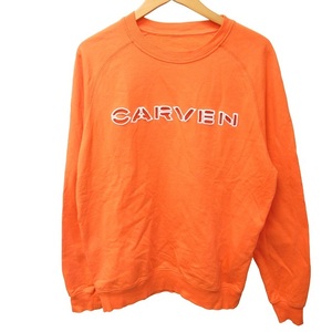 カルヴェン CARVEN トレーナー スウェット カッティングロゴ 7230TS35 長袖 オレンジ 約XL 0916 メンズ