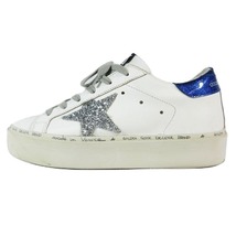 ゴールデングース GOLDEN GOOSE HI STAR グリッタースター スニーカー 厚底 シューズ グリッターヒールタブ サイズ34 シルバー ブルー レデ_画像1