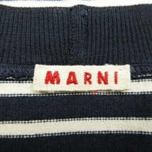 マルニ MARNI マルチドット × ボーダー スイッチング ノースリーブ カットソー 総柄 切替 水玉 クルーネック プルオーバー ブラウス 40_画像5