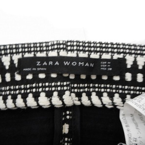 ザラウーマン ZARA WOMAN 台形スカート ミニ ジャガード 柄 M ブラック 黒 /FT32 レディースの画像3