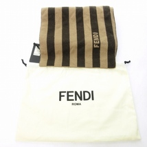 未使用品 フェンディ FENDI タグ付 ペカン カシミヤ マフラー ロゴ ストライプ 茶 ブラウン 系 0925 メンズ レディース_画像9