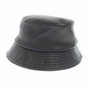 キジマタカユキ KIJIMATAKAYUKI 21AW DEER LEATHER BUCKET HAT ディア レザー バケット ハット 2 黒 ブラック ブランド古着ベクトル 中古23