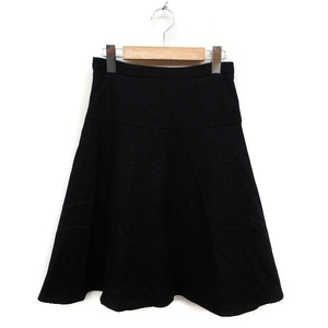  Beams laitsuBEAMS Lights flair skirt knee height plain nappy wool .36 black black /FT33 lady's 