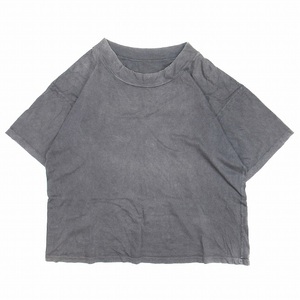 ポータークラシック Porter Classic ハイネック Tシャツ オーバーサイズ ビッグシルエット 半袖 コットン ロゴ トップス 2 グレー