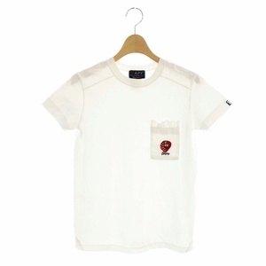 ベイピー BAPY ストロベリー刺繍 レース 半袖Tシャツ M 白 赤 黒 /MI ■OS ■SH レディース