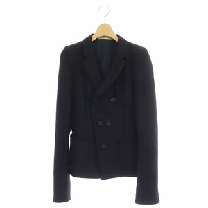  Balenciaga BALENCIAGA tailored jacket double total lining side Benz wool 36 black black 222578 lady's 