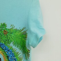 ヴェルサーチジーンズ VERSACE JEANS COUTURE プリント ビジュ カットソー Tシャツ トップス 半袖 S ブルー レディース_画像4