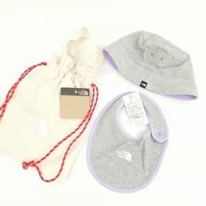  unused goods The North Face THE NORTH FACE NNB02211 hat & bib set baby reversible M gray purple Kids 