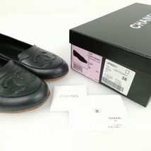 シャネル CHANEL 13A G29170X08057 MOCCASSINS LOAFE モカシン ローファー パンプス ココマーク 36 ブラック系 レディース_画像9