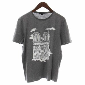 バーバリープローサムコレクション BURBERRY PRORSUM COLLECTION Tシャツ カットソー プリント 大聖堂 半袖 M グレー /YI18 メンズの画像1