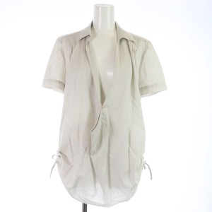  Indivi INDIVI blouse cut and sewn short sleeves side gya The - deformation 38 M gray /KU #GY21 lady's 