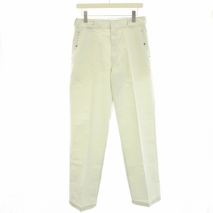 トーガ TOGA ARCHIVES × Dickies 21SS WIDE PANTS Dickies SP WOMEN カラーデニム ジーンズ ビジュー装飾 38 M アイボリー