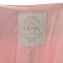 チェスティ Chesty フラワーコート スプリングコート ロング ビジュー装飾 スパンコール装飾 スナップボタン 0 ピンク /ES ■OS レディース_画像3