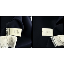 チェスティ Chesty シャツ ブラウス 半袖 ビジュー装飾 チュール フリル 0 M 紺 ネイビー /YT レディース_画像4