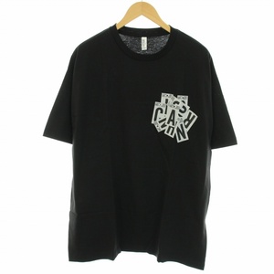 ALSTYLE APPAREL＆ACTIVEWEAR Tシャツ カットソー クルーネック 半袖 ロゴプリント XL 黒 ブラック 白 ホワイト メンズ