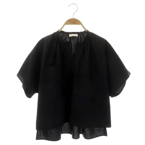  Ballsey BALLSEY Tomorrowland 23SS process do cotton Short blouse pull over short sleeves 36 black black /HS #OS #SHreti