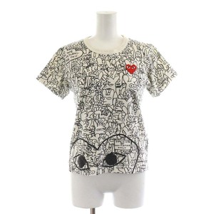 プレイコムデギャルソン PLAY COMME des GARCONS × Matt Groening AD2011 Tシャツ カットソー 半袖 総柄 XS 白 ホワイト 黒