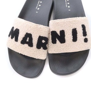 マルニ MARNI ロゴ ボア コンフォート フラット サンダル 39 26.0cm 黒 ベージュ ブラック SAMS010202 /MF ■OS レディースの画像6