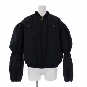 ルイヴィトン LOUIS VUITTON 22SS Bishop Sleeves Bomber Jacket ボンバージャケット 中綿 アウター モノグラム ジップアップ 34 S 黒