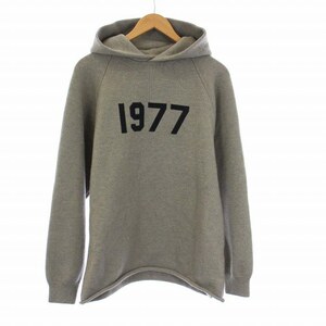 エフオージー エッセンシャルズ フィアオブゴッド 1977 KNIT HOODIE ニットフーディ パーカー 長袖 プルオーバー ロゴ XS グレー