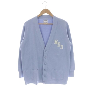  Madison голубой MADISONBLUE 23SS BIG CARDIGAN хлопок кардиган вязаный длинный рукав V шея Logo XS голубой /DO #OS женский 