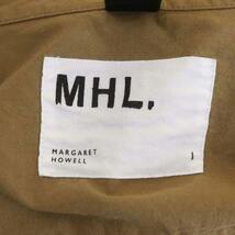 マーガレットハウエル MHL. 23SS SANDED COTTON LINEN シャツ 七分袖 ハーフボタン S 茶色 ブラウン /MI ■OS レディース_画像3