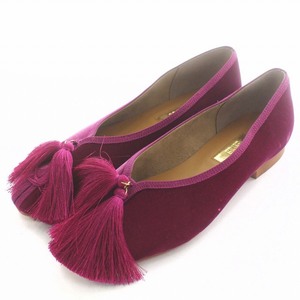 ruta long Le Talon GRISE pumps low heel fringe round tu24.0cm purple purple /TR10 lady's 